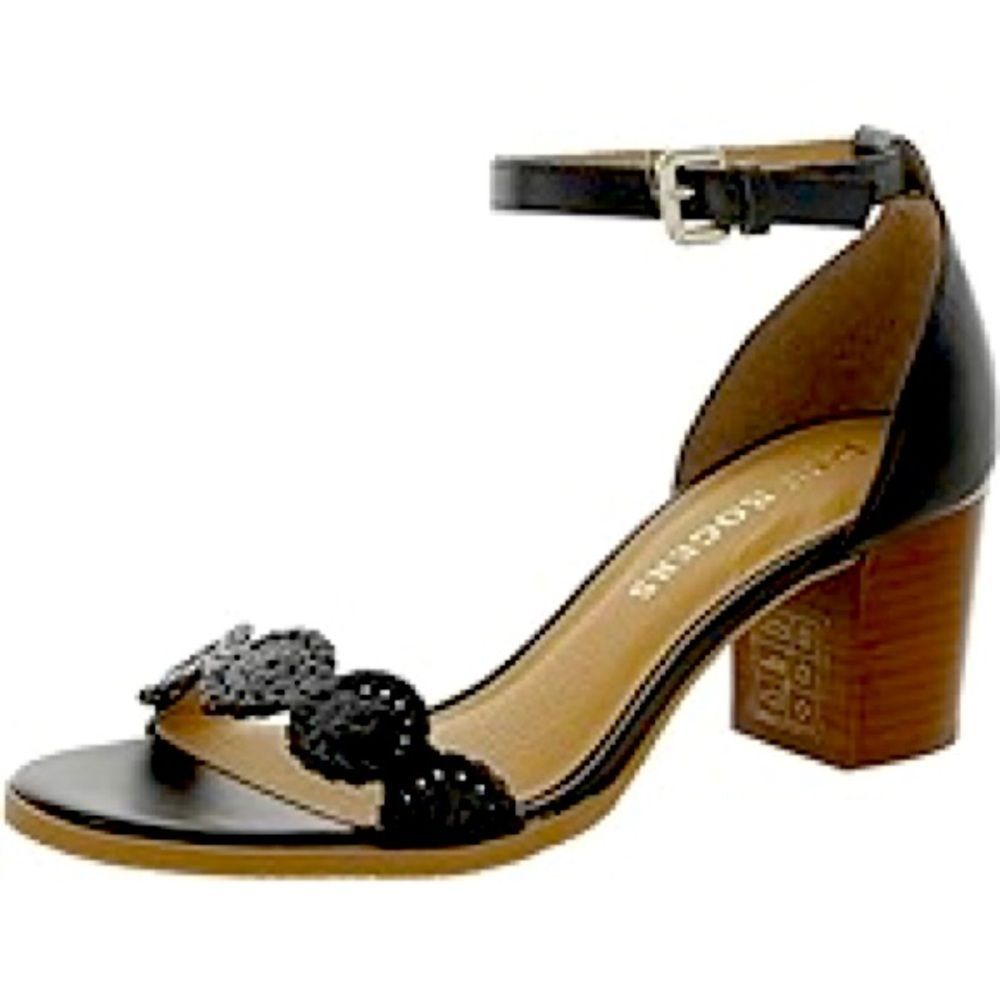 Jack Rogers Lauren Ankle Strap Mid‎ Heel Black 7.5 M